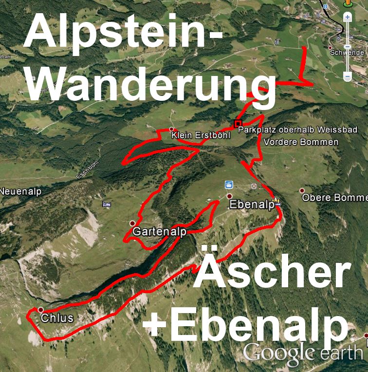 scher, Ebenalp, Schfler Wanderkarte Alpstein